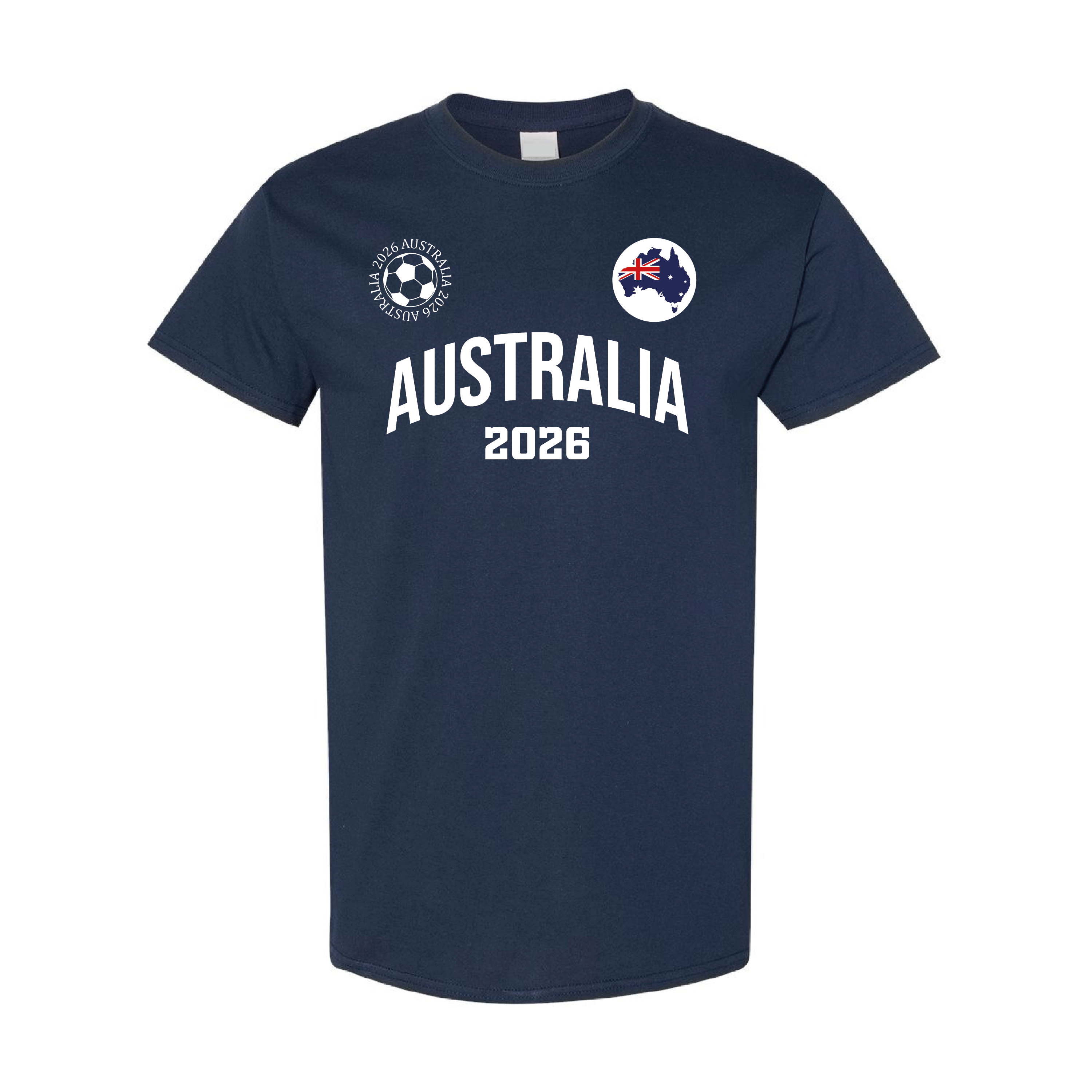Australia Football T-Shirt – Navy Cotton Aussie Premium Tee 103