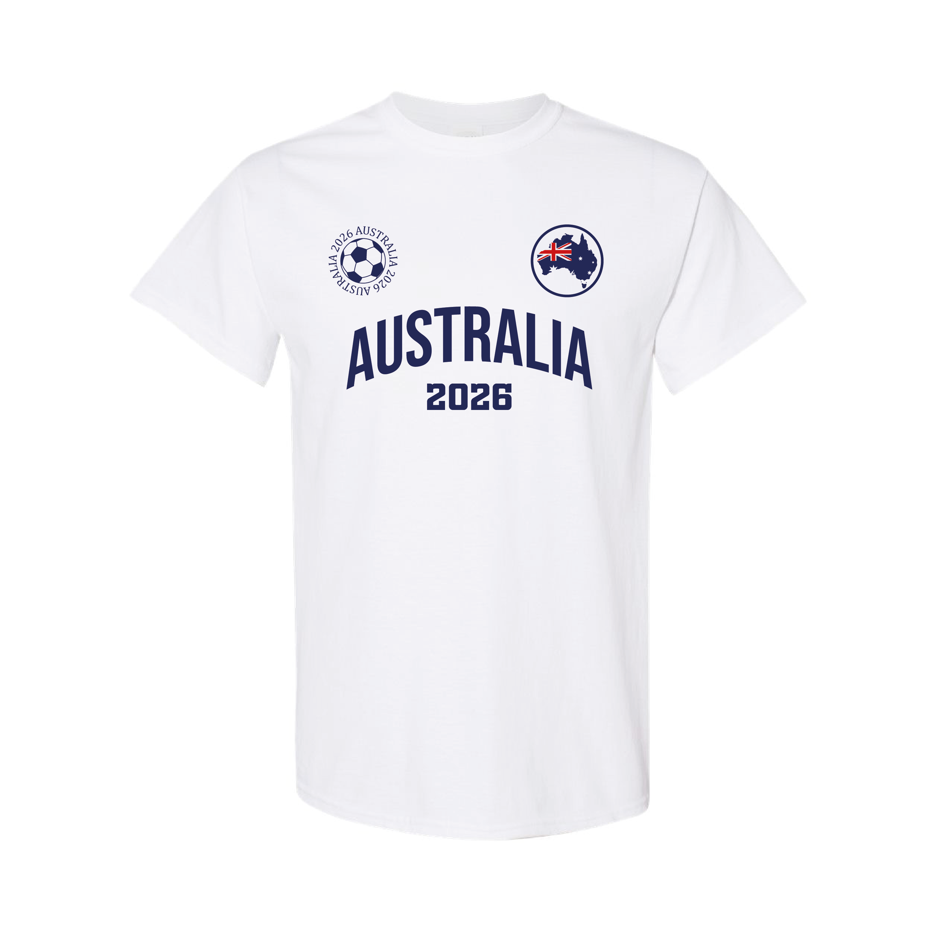 Australia Football T-Shirt – White Cotton Aussie Premium Tee 104