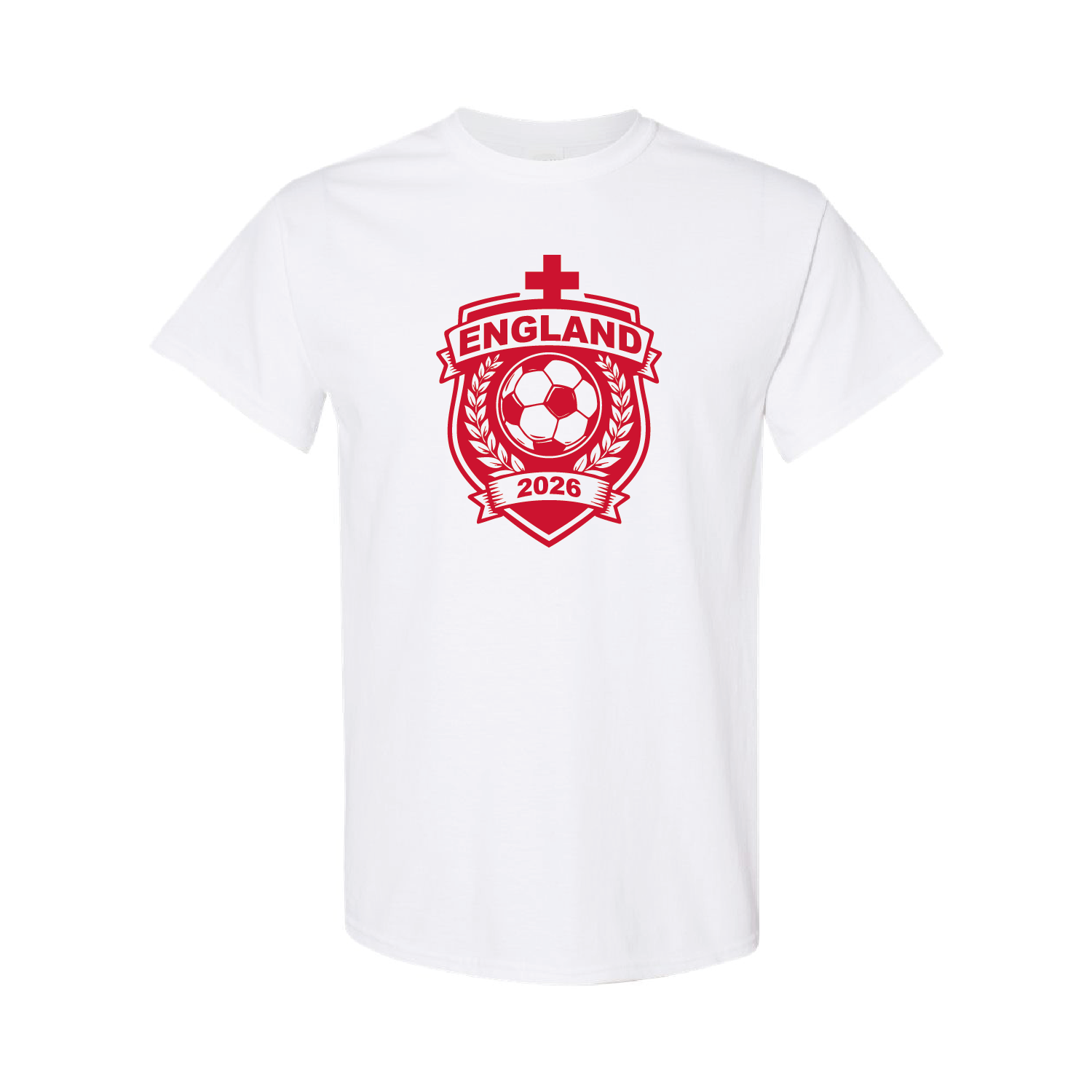 England Flag T-Shirt – Red & White Cotton England Football Pride Tee 22