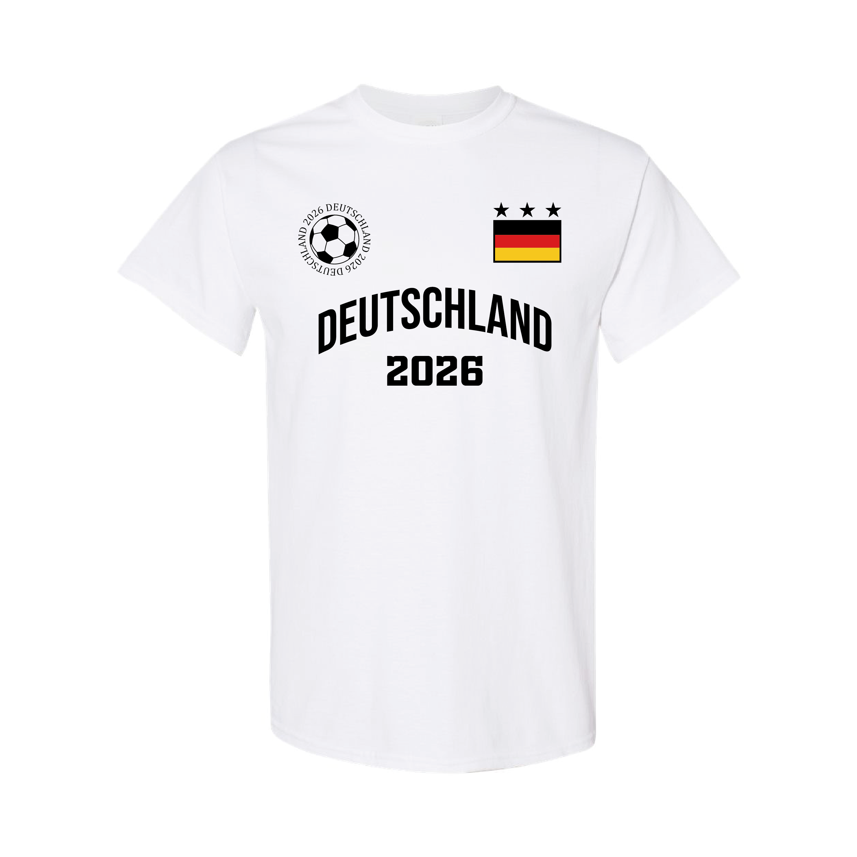 Germany (Deutschland) Football T-Shirt – Black&White Cotton German Premium Tee 24