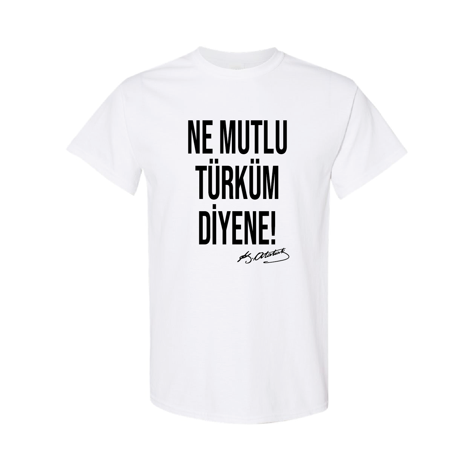 Türkiye T-Shirt – White Cotton Turkish Tee Ataturk Signature 2026 025