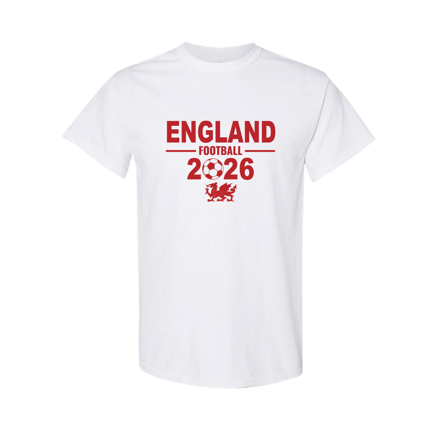 England Flag T-Shirt – Red & White Cotton England Football Pride Tee 202
