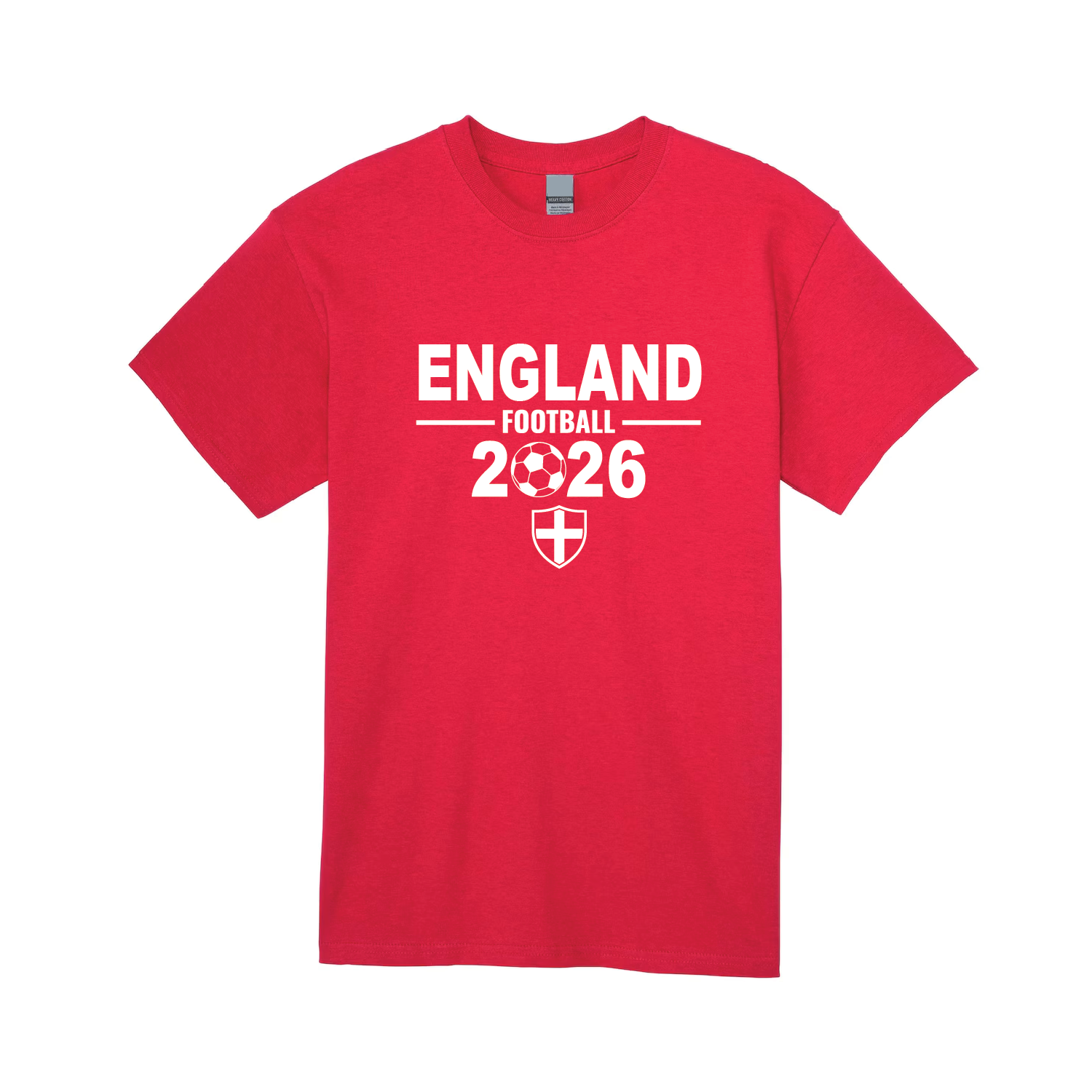 England Flag T-Shirt – Red & White Cotton England Football Pride Tee 203