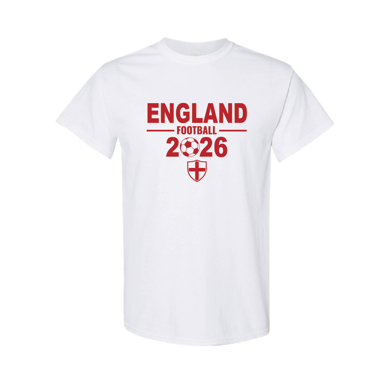 England Flag T-Shirt – Red & White Cotton England Football Pride Tee 204