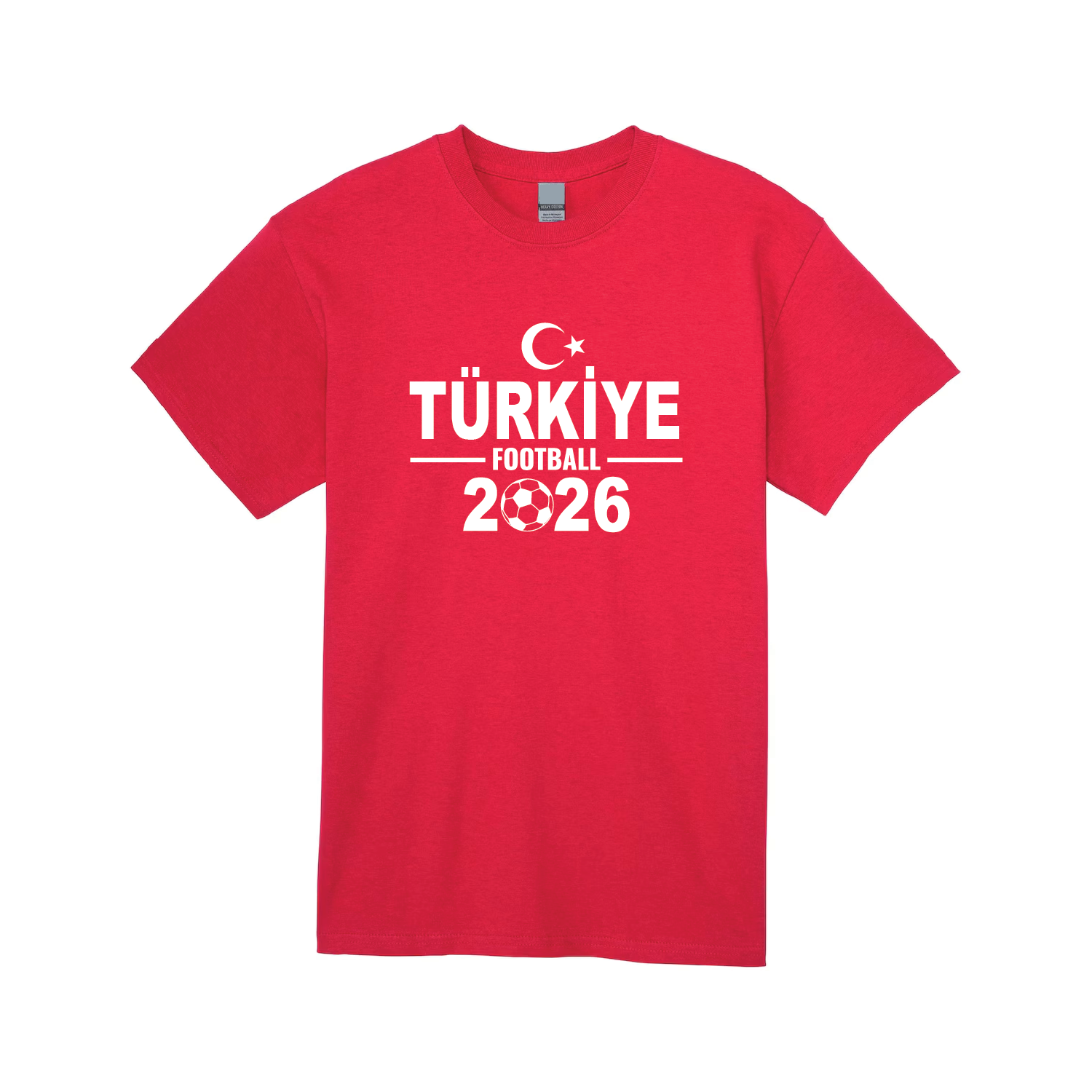 Türkiye Football 2026 T-Shirt – Red Cotton Turkish Tee 01